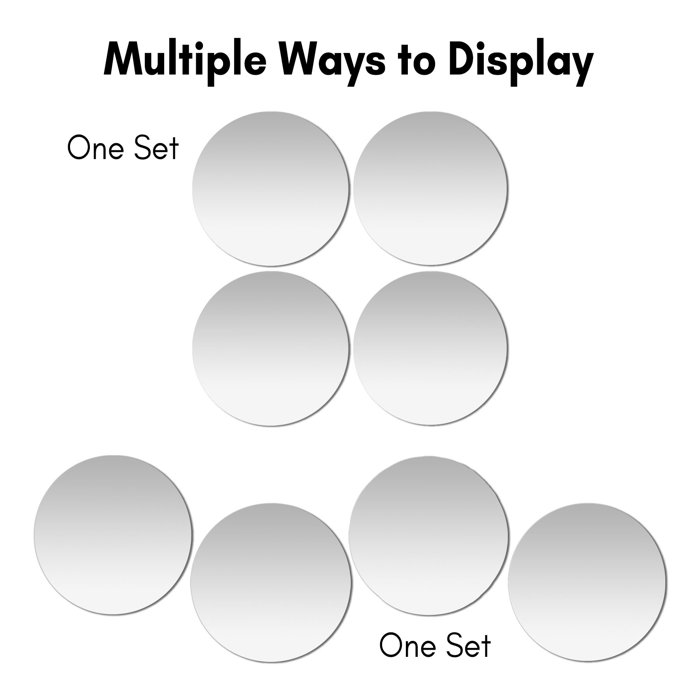 Latitude Run® Peel and Stick Mirror Tiles, Circular Domino Dot Design